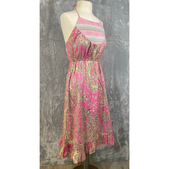 tova celine Dresses & Skirts - Vintage Tova Celine quilted bib‎ halter midi dress pink paisley babydoll S boho